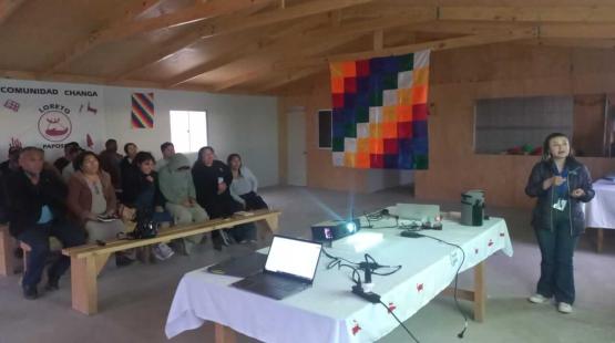 Profesional SEA Antofagasta en encuentro con comunidad changa