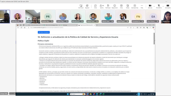 Cosoc del SEA recibe información sobre la nueva Política y Plan de Mejoramiento de la Calidad de Servicio y Experiencia Usuaria de la institución