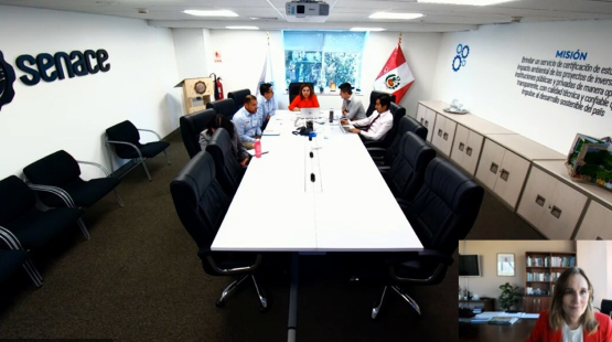 La directora del Servicio de Evaluación Ambiental (SEA), Valentina Durán, se reunió con la presidenta ejecutiva del Servicio Nacional de Certificación Ambiental para las Inversiones Sostenibles (SENACE), de Perú, Silvia Cuba Castillo, y presentó el Plan de Modernización del Servicio.  