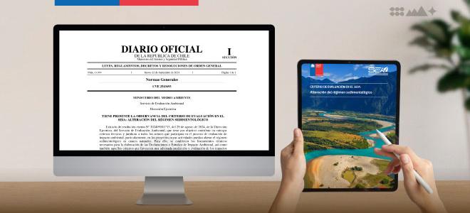 Se publicó en el Diario Oficial la entrada en vigencia del documento sobre “Alteración del Régimen Sedimentológico”